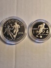 1994 World Cup Usa  1 Silver Proof 2-coin Set San Francisco Mint U s  Mint Coa