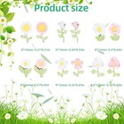 3d Rose Flower Nail Charms  Cute Nail Flowers Charms  Green Pink Floral Nail 