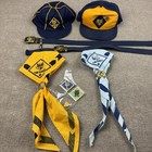 Vintage Cub Scout Uniform Lot Boy Scouts Of America Hat Merit Badge Patches Bsa