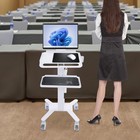 Adjustable 3-tier Rolling Computer Cart Mobile Workstation Display Bracket