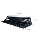 66  Heavy Duty Skid Steer Skeleton Rock Bucket 3  Tine   Universal Quick Attach