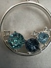 New Stunning Blue Tones Aqua  Crystal Dangle Earrings Silver Tone