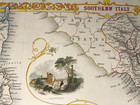 Southern Italy 1851 John Tallis Decorative Antique Engraved Map 19th Century
