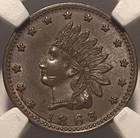 Fuld 79 351a Ngc Ms-63 Bn - Indian Within Stars 1863   Battle Implements
