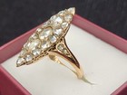 14k Gold 19th Century Navette Vertical Marquise Diamond Ring 1 5ct