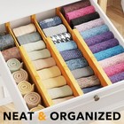 6 Pack Bamboo Dresser Drawer Dividers - 4 65  High Adjustable 12 5 -17  Drawer
