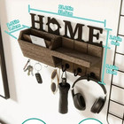 Wall Mounted Wooden Wall Key Holder Rustic Key Mail Organizer Shelf With Hooks