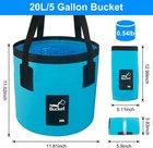 5 Gal Collapsible Bucket With Handle  Foldable For Camping Fishing Gardening