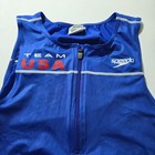 Speedo Team Usa Fastskin Triathlon Tank Top Men Large Blue Swimming Fsii 1 2 Zip