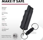 Sabre Pepper Spray  Quick Release Keychain 0 54 Fluid Ounces 15 Grams  Black 
