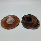 Natural Agate Polished Geode Slices Coasters Set Of 2