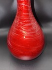 Red Art Glass Vase 9    Swirl Pattern Genie Bottle Shape Modern Home Decor