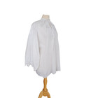 Antique Edwardian Poet s Blouse White Cotton Tunic Shirt Embroidered Lace