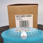 Fenton C69057 Blue Satin Glass Oval Trinket Box Painted Floral Signed Nib