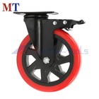 4 Pcs Industrial Casters Red Casters 6 Inch Heavy Duty Caster Wheels With Brakes