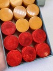 Vintage Crisloid Bakelite Catalin Checkers Marbled Backgammon Game Pieces Set 30
