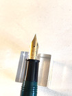 1980 s Sheaffer Premium No Nonsense Fountain Pen Green Marbled Med Gold Nib Nice
