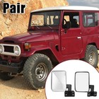 Pair Car Rear View Mirror Silver Tone For Land Cruiser 70 75 78 Series 1985-2