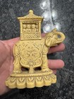 Vintage Hand Carved Elephant Figure Figurine Statue Made In England
