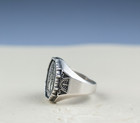 Tree Of Life Sterling Silver Ring  Medieval Stained Glass Style Ring For Men