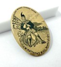 Antique Highland Brand Canned Goods Celluloid Pocket Mirror Bagpiper Newburgh Ny