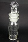 Vintage Heisey Glass Rooster Cocktail Martini Shaker Pitcher 3-pc  16-oz  Orchid