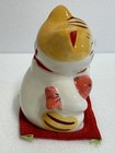 Japanese Lucky Cat Maneki Neko Fortune Cat    pottery Seto Ware 11 5cm