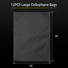 12 Pack Clear Cellophane Bags - Large Clear Baskets Bags  Cellophane Wrap For Gi