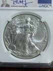 2017  1 American Silver Eagle Ngc Ms70 Rhett Jeppson Hand Signed Blue Label