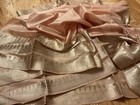 Vintage Silk Saree For Crafting Sewing Quilting Upcycled Projects  Tan