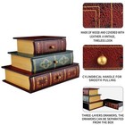 Vintage Decorative Organizer Wooden False Book Storage Box Jewelry Box With T   