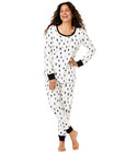 Family Pjs Women s Pajama Set White Black Gold Knit 2 Piece Top And Pants Set
