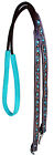 Horse Western 8ft Contest Barrel Rolled Leather Reins Turquoise Brown 6641