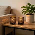 Hosley Bulk Buy Black Gold Inside Metal Jar Holder Candle Sleeve Set Of 8-4 5