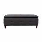 Upholstered Storage Rectangular Lift Top Ottoman And Entryway Bench Black