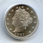Beautiful Rare - 1887 Proof Liberty  v  Nickel 5     Pcgs  old Green Label  Pr64
