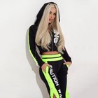 Women s Tracksuit Pants Jacket 2pcs Set Hooded Casual Suits Zipper Sportswear L
