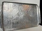 Artist Arthur Armour Art Deco Hammered Aluminum Tray - Butterfly And Dogwood Vtg