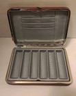 Vintage Travel Lipstick Storage Box Organizer Case Display Maroon 6 1 2  L