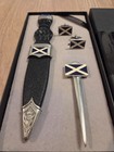Blue Saltire 3 Piece Gift Set By Sgian Dubh  Kilt Accessories