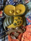Vintage 70s 1 Set Sexton Hoot Owl Wall Cast Metal  Wall Hanging D  cor Plaque Usa