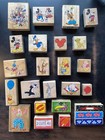 Cartoon Character Wood Rubber Mounted Stamp Lot Disney Looney Tunes Mickey Mouse
