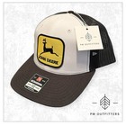 Retro Vintage John Deere Tractors Patch Richardson 112 Black   White Trucker Hat