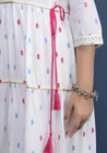 Indian Women White Rayon Embroidered Anarkali Flare Kurta Kurti Beautiful Dress