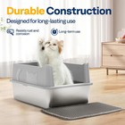 Extra Large Stainless Steel Xl Cat Litter Box With Scroop   High Wall With Mat