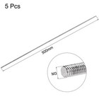 5pcs M3 X 500mm Fully Threaded Rod 304 Stainless Steel Right Hand Threads