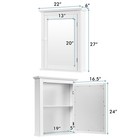 Bathroom Mirror Cabinet Wall Mounted Adjustable Shelf Medicine Storage White