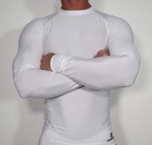 Long Sleeve Men s White Athletic Compression Shirt Xl