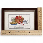 Vtg Cinnamon Framed Needlework 5 5  X 7 5 
