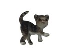Vintage Miniature Walking Kitty Cat Figurine - Gray white